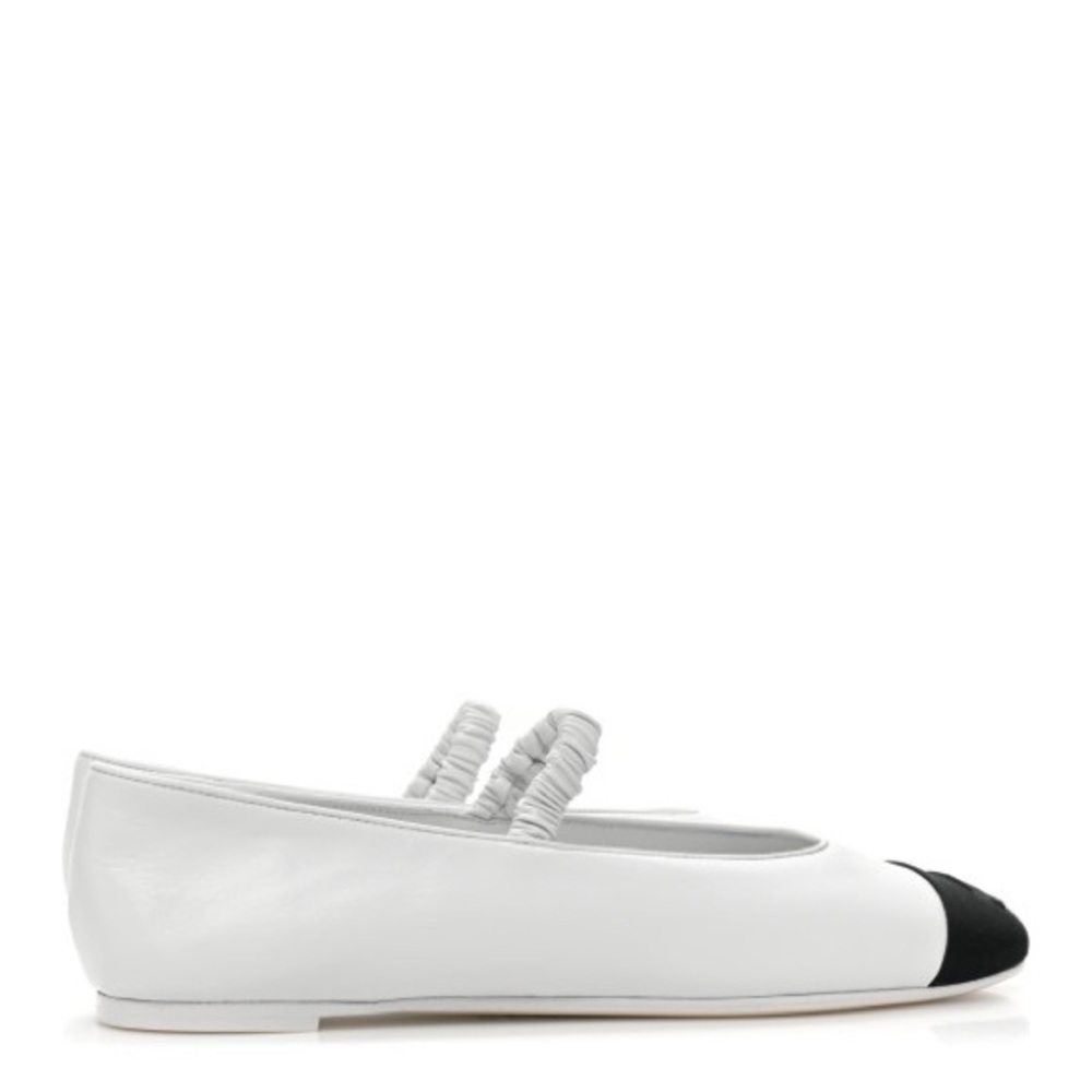 Chanel Cruise 2024 Lambskin Grosgrain Cap Toe Ballerina Flats w/ Leg Warmers 39 - Picture 10 of 15